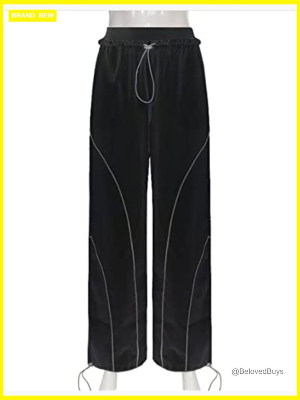 Y2K Parachute Cargo Pants Women Baggy High Waist Wide Leg Track Pants Streetwear - Picture 4 of 6